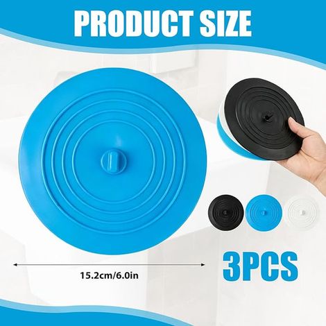 Bouchons Bouchon Bouchon Ventouse Silicone Douche Baignoire évier Bleu Blanc Noir (1/2)