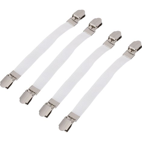 Stück elastische Spannbettlaken-Spannbacken mit Doppelkopfclips zum Halten und Befestigen, schwarz und weiß (1/5)
