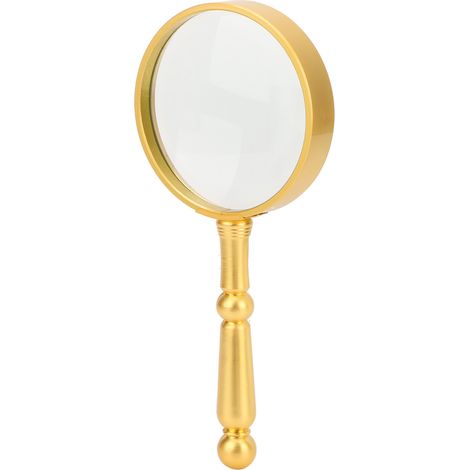 Loupe de lecture ergonomique classique dorée, grossissement 6x, entièrement en métal, 75 mm, pour personnes âgées (1/5)