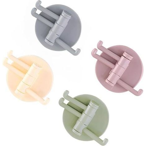 drehbare Klebehaken, spurlos, für Küche und Bad, Wandmontage im Badezimmer, Handtuchhaken für die Küche, selbstklebender Haken (Rosa, Grün, Beige, Grau) (1/4)