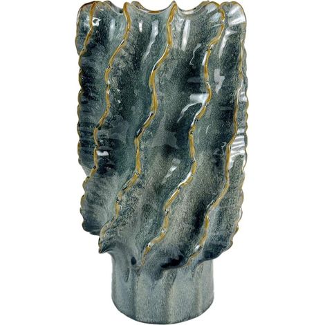 Amadeus - Vase sur pied Vague bleu H37,5 cm