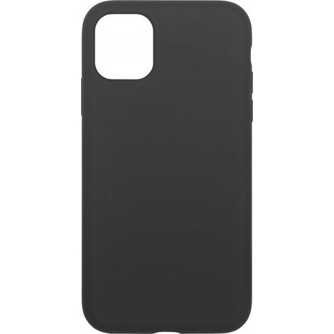 Coque eSTUFF Infinite Riga pour iPhone 11, noire. Composition : 51 % de polycarbonate recyclé, 25 % de silicone recyclé. ES67120029