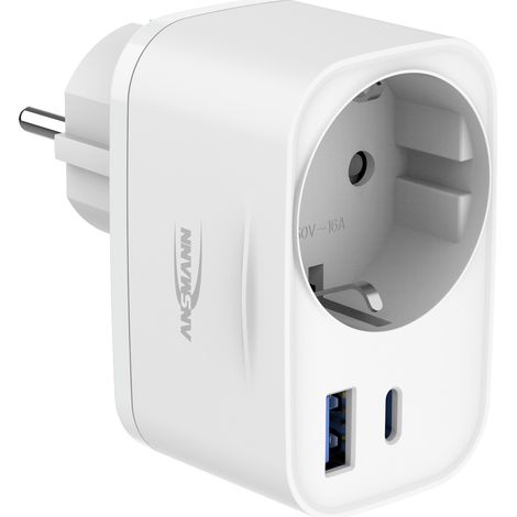 ANSMANN Steckdosenadapter 20W, USB C & USB A Ladegerät zum Schnellladen