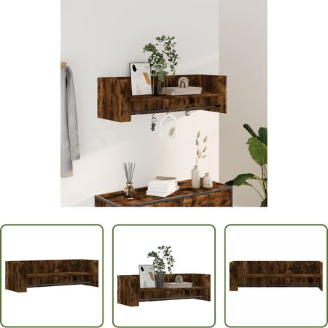 Wandregal Räuchereiche - Wandregal Räuchereiche 100x35x30,5 cm Holzwerkstoff (1/5)