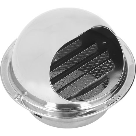 Grille d'aération ronde en acier inoxydable, épaisse, coupe-vent et résistante à la pluie, avec maille fine, 110 mm / 4,3 pouces (1/5)