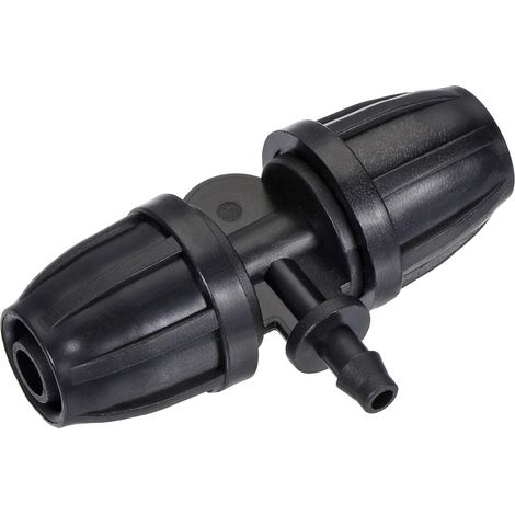 Goute à goute Irrigation Barbelé T 3-Voies Raccord 8mm à 4mm Diamètre intérieur Tube pour Jardin Ruban Tuyauterie Arroseur Système Noir 15Pcs (1/5)