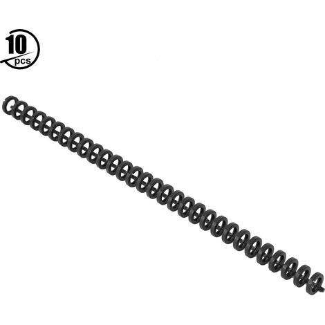 Lot de 10 bandes de reliure à 30 trous, fournitures de bureau, accessoires de loisirs créatifs écologiques, outils de reliure de papier, 10 mm, noir, lot de 10. (1/5)