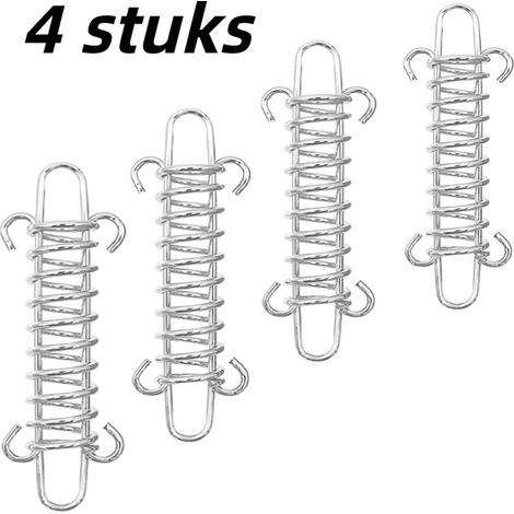 Lot de 4 boucles fixes avec amortisseur pour laisse de chien, boucle pour cordon de tente avec ressort de tension, Argentéé (1/5)