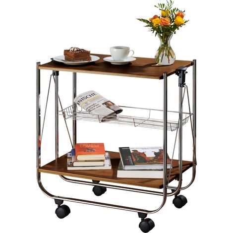 Wenko Dinett desserte pliable noyer 60 cm cuisine (1/5)