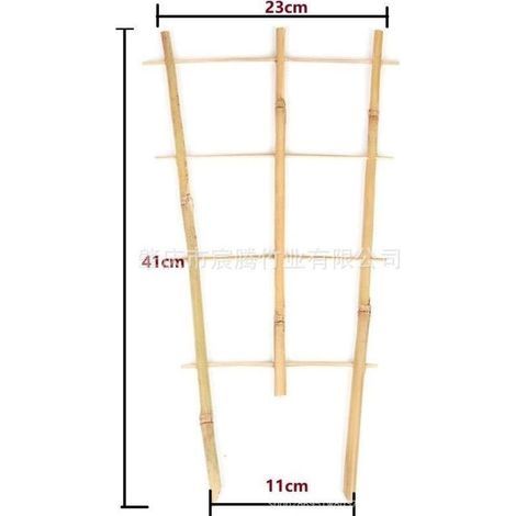 Lot de 6 échelles en bambou - Échelle de soutien pour fleurs - Support pour plantes de jardin en bambou - Treillis en forme de V - Support d'escalade (h : 41 cm, double) (1/5)