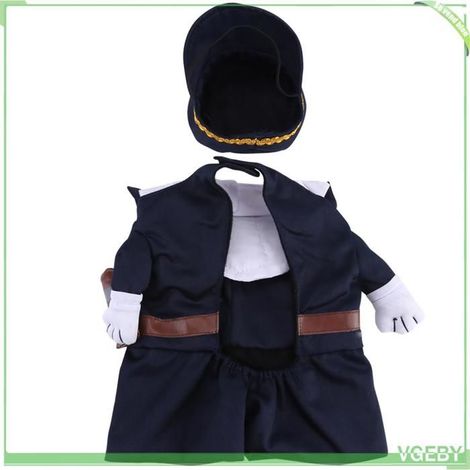 Costume pour animaux - FAFEICY - Style 2 - Uniforme de police - Chapeau et cravate - Polyester respirant (1/5)