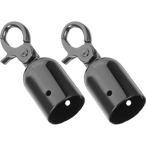 Crochet Métal Robuste Capuchon de Fin de Corde en Alliage de Zinc Noir Brillant 2 Pièces pour Garde-corps et Poteaux de Sécurité lors d'Événements et Expositions (1/5)