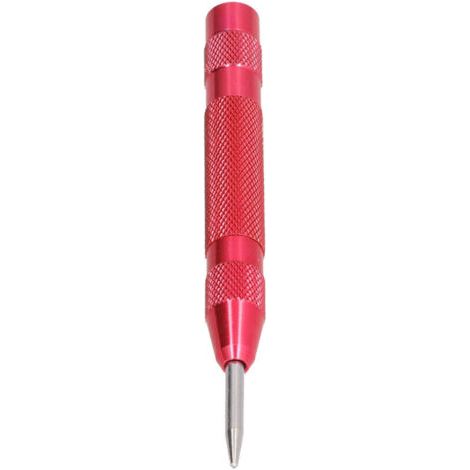Poinçon de centrage automatique en acier trempé, pointe amovible et force réglable pour perçage précis (1/5)