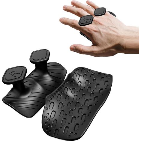 Poignées de musculation antidérapantes double face - Protège-mains en silicone sans doigts compatibles avec les tractions, l'haltérophilie et les exercices (Hommes et Femmes) (1/5)