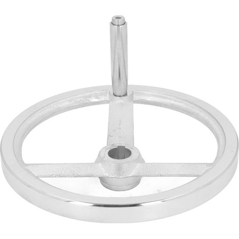 Volant à main rotatif 250 mm en fonte chromée à 3 branches avec poignée tournante pour tour, fraiseuse et rectifieuse (1/5)