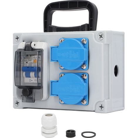 RCBO RCD – boîtier de prise de courant mural, 2 prises Standard ue 250V 16A avec disjoncteur 230V 40A 1P + N (1/5)