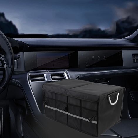 Bolsa organizadora impermeable de gran capacidad para maletero de coche, 55 litros, plegable, de tela Oxford negra. (1/2)