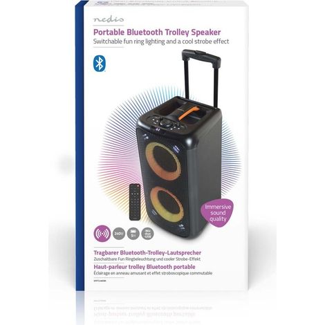 Nedis Bluetooth®-Party-Lautsprecher / Batterie 1 Betriebszeit Standardnutzung: 300 min / 240 W / Griff / Partylicht / Equalizer / Orange / Schwarz