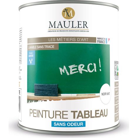 Peinture tableau noir haute résistance 1L mat noir – Phase aqueuse multisupport – Application intérieure et extérieure – Couvrante dès 2 couches – 1919 By Mauler (1/4)