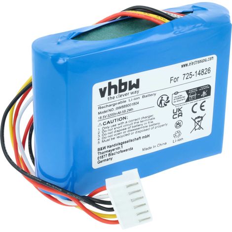 vhbw batteria sostituisce Robomow 725-18426, 753-11203, 753-11204, 725-14826, 725-14827 per robot tagliaerba 3200mAh, 18,5V, Li-Ion