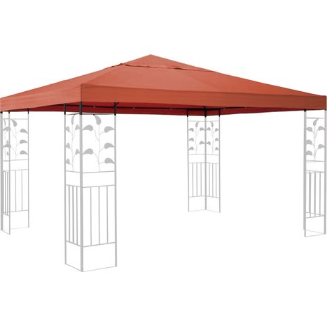 Ersatzdach für Blätter Pavillon 3x3m Pavillondach Terra / Rotorange RAL 2001 Ersatzbezug (1/5)