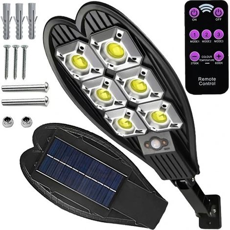 LED-Solarlampe mit Bewegungs- und Dämmerungssensor für den Garten + Fernbedienung