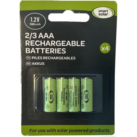 Pack 4 batteries rechargeables, 1,2V Ni-MH 2/3 AAA 300mAh