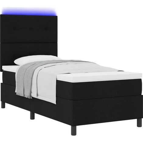 Maison Exclusive - Boxspringbett mit Matratze mit LED Schwarz 90