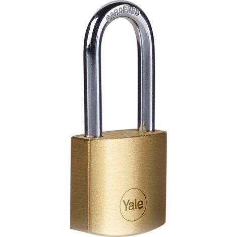 YALE Lucchetto in ottone Y110B/40/140/1 corpo 40mm, arco lungo in acciaio, 3 chiavi