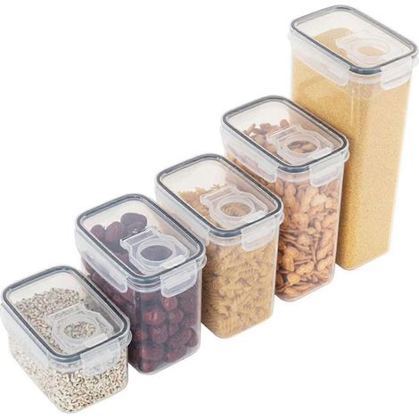 Boîtes de conservation alimentaire, 5 tailles de boîtes de conservation transparentes hermétiques-- (1/5)