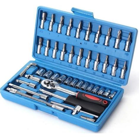 46PCS Coffret à Douille Cliquet 1/4 Pouce Bit Torxt Rapide Mécanique Voiture Auto Outil Réparation Kit (1/5)