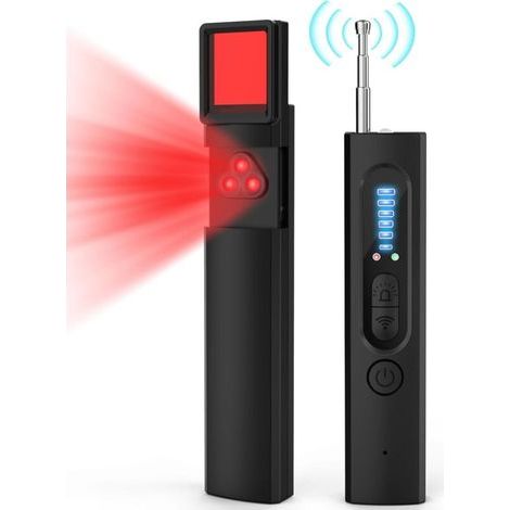 Détecteur de Caméra Cachée, 4 en 1 Detecteur Micro Espion RF sans Fil pour Caméra Dissimulée 6 Niveaux de Sensibilité Détecteur de Caméra Cachée, GPS Tracker pour Bureau, Hôtel, Maison (1/5)