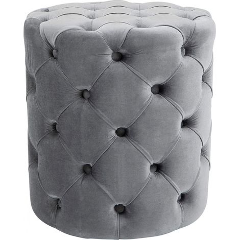 Sitzhocker Drancy Samt grau M (1/5)