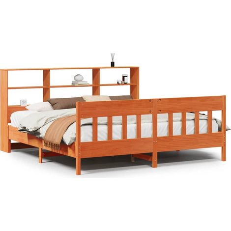 Maison Exclusive - Cama sin colchón madera maciza de pino marrón