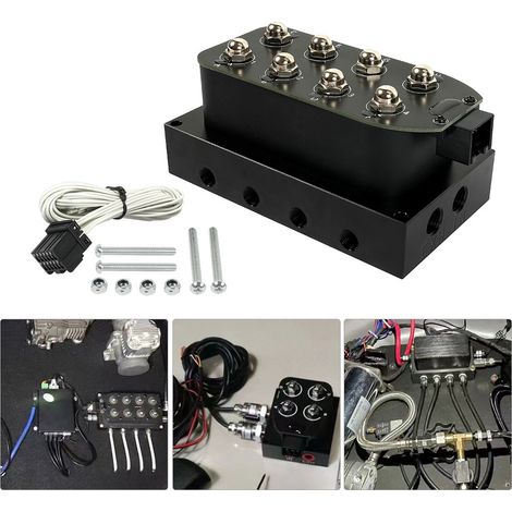 Automotive modification parts: Air suspension distribution valve 1/4 NPT controller solenoid valve, pneumatic shock absorber control valve - QRF038-4 (4-position single solenoid valve) (1/4)