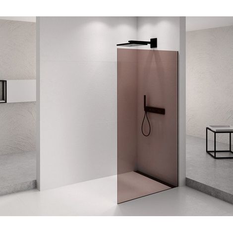 Paroi de douche ARCHITEX NOIR MAT 1062 mm, verre Marron