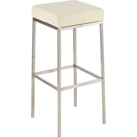 Barhocker Montreal Kunstlederbezug edelstahl creme (1/5)