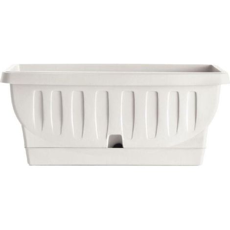 Fioriera Natura Bianca con Sottovaso 20 cm BAMA