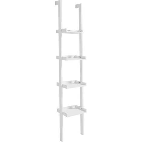 Wandbücherregal weiß modern mit 4 Einlegeböden h180cm Little Peoria - Weiß