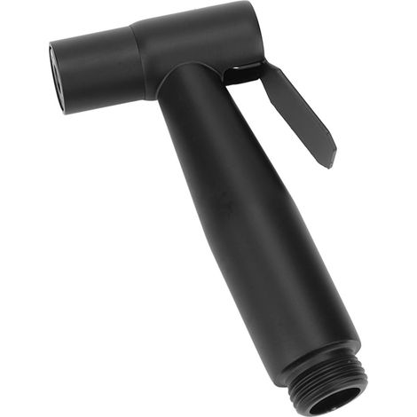 Pulvérisateur portatif sous pression en acier inoxydable 304 noir avec tuyau de 1,2 m et crochet mural pour bidet de toilette. Filetage mâle et femelle G1/2. (1/5)