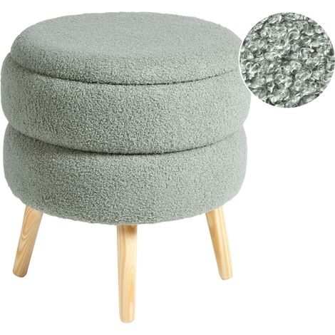 Hocker mit Stauraum OKATON Bouclé Grün