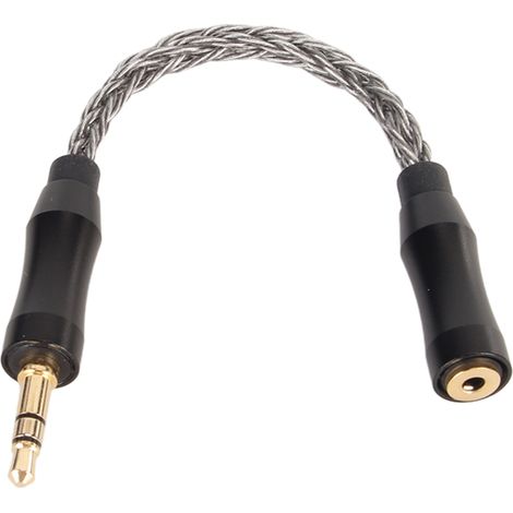 2,5-mm-auf-3,5-mm-Audiokabel (Buchse auf Stecker), vergoldeter Stecker, 5,5-Zoll-Kopfhöreradapterkabel, Grau (1/5)