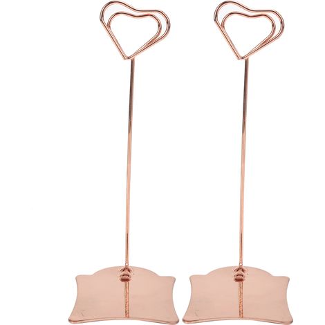 Lot de 2 porte-numéros de table, pinces à cartes nominatives multifonctionnelles et résistantes, pour mariages, fêtes et bureaux, or rose (1/5)