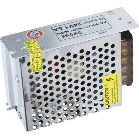 Le driver d'alimentation à découpage CC S-35-24 convient aux rubans LED, aux caméras de surveillance et aux projets informatiques (110V/220V). (1/5)