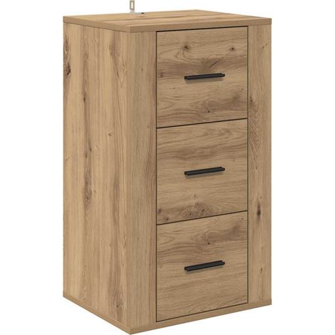 Buffet,Bahut,Meuble de Rangement chêne artisanal 40 x 33 x 70 cm Bois d'ingénierie CFW81267 (1/5)