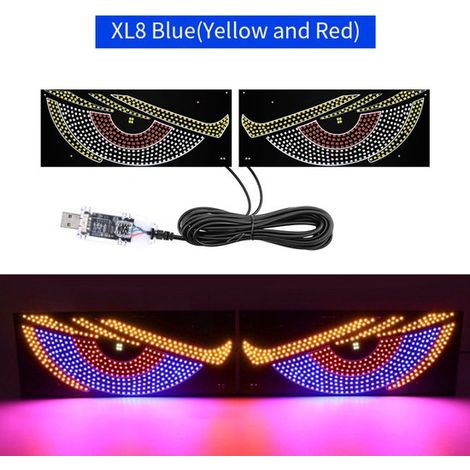 Ojos de diablo LED SPNANMA - Iluminación animada de ojos para ventanas de coche - Conexión USB Plug-and-Play (1/5)