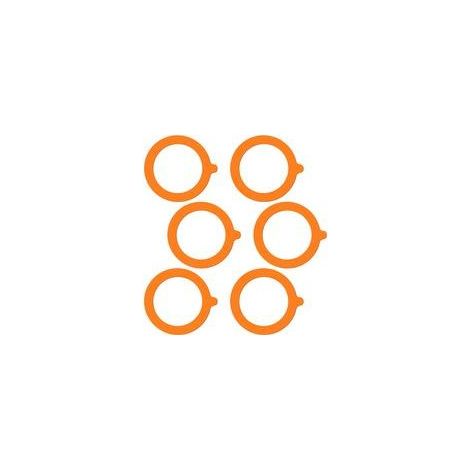Lot de 6 joints d'étanchéité en caoutchouc pour bocaux en verre, joints de rechange hermétiques en silicone pour bocaux - 9,3 cm (orange)