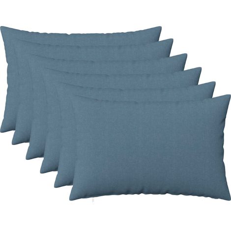 Federa 6 pz HEERLEN Blu jeans 30 x 50 cm Tessuto vidaXL (1/5)