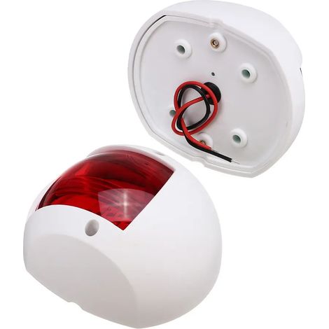 Black and white port and starboard sidelights 12-24V, 907743.5 mm, for marine and yacht lighting accessories, LED, red and green port and starboard sidelights with white border, a pair.