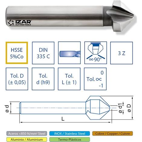 IZAR 74662 - noi ette h e DIN335c 90 degré 08.30mm (1/2)